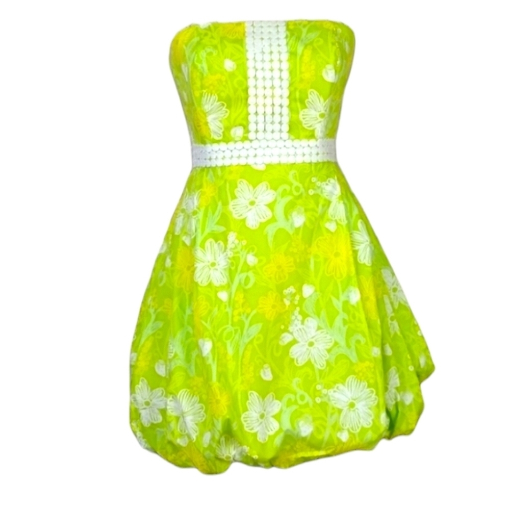 Lilly Pulitzer Regency Bubble Hem Strapless Dress Size 2